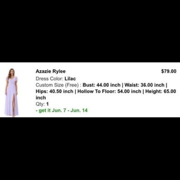 Azazie lilac Rylee bridesmaid dress. - Picture 2 of 2